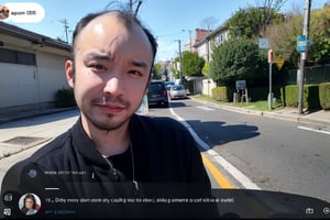 1boy, solo, brown eyes, portrait, looking at viewer, rnhg, (Thinning hair baldness), fake screenshot, phone screen, 
 RGB, male streamer, live chat overlay, En plein air, External distribution, Massive Comments