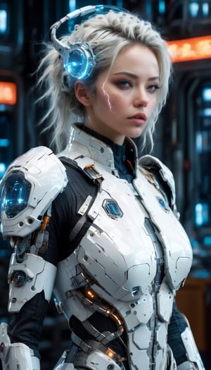 1girl, woman in high-tech space suit, through transparent visor,A look of relief,
beautiful face visible through transparent visor, white gloves, intricate blue mechanical vial,((holding jar containing lightning)), elaborate spaceship background,photo_b00ster,sad. 1 girl, huge breasts, huge body, messy white hair, realistic, perfect murge, 
,Mecha body,Young beauty spirit .Best Quality, photorealistic, ultra-detailed, finely detailed, high resolution, perfect dynamic composition, sharp-focus,b3rli,dongtan dress,mature female,naked bandage