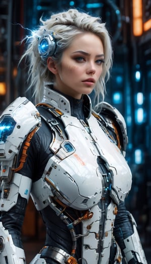 1girl, woman in high-tech space suit, through transparent visor,A look of relief,
beautiful face visible through transparent visor, white gloves, intricate blue mechanical vial,((holding jar containing lightning)), elaborate spaceship background,photo_b00ster,sad. 1 girl, huge breasts, huge body, messy white hair, realistic, perfect murge, 
,Mecha body,Young beauty spirit .Best Quality, photorealistic, ultra-detailed, finely detailed, high resolution, perfect dynamic composition, sharp-focus,b3rli,dongtan dress,mature female,naked bandage