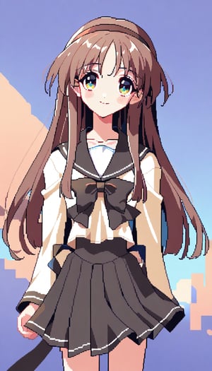 1girl,
(pixel art),chibi,skinny,
ayaka, school uniform, schoolayaka,solo, (close-up:1.2),cowboy shot,smile,looking at viewer,random background,
masterpiece, newest,best quality, very aesthetic, absurdres, safe, 