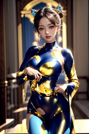 (detailed eyes:1.2), (detailed background), (masterpiece:1.2), (ultra detailed), (best quality)(detailed face:1.2),)), ((perfectly proportions, Beautiful body, showing your whole body:1.5)),  (detailed eyes:1.2), shiny skin,Young beauty spirit ,fly in sky, 1girl,(best quality), Nine-headed body, full body,Flattering figure, Masterpiece, best quality, ultra detailed, fine details, ultra high resolution,real skin,golden and blue,red lips,Very tight gelcoat, , ,leonardo,yoimiyadef