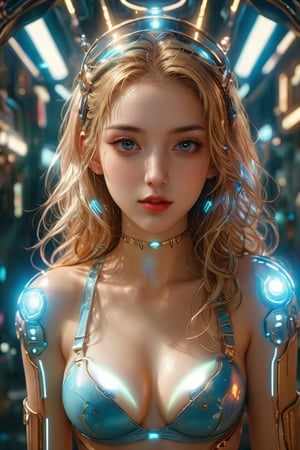 [three-quarter dynamic position::12], (Dylan Kowalski:1.25), [gorgeous face, (long loose spreading golden hair:1.1), (amazing pale fair skin:1.2), pastel lighting, mysterious smile, bright and piercing eyes:9], cybernized strong girl with cyberpunk prosthetics in single underpants, long hair, Spaceship inside, futuristic style, Sci-fi, hyper detailed, laser in center, laser from the sky, energy clots, photorealism, hyper realism, acceleration, light flash, speed, painting, 8K, HD, super resolution , Cinematic, Long Exposure, 8K, HD, Super-Resolution, 