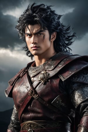 hyperrealistic, a masterpiece live-action movie poster. A breathtakingly realistic image of Gattsu from Berserk rests his hands on his large rune sword, evil grin, spark in the eye, a storm in the horizon, backlight, hybrid Super Saiyan form, radiating an otherworldly aura. Showcase his chiseled physique, wild hair, and slight evil smile. Utilize advanced techniques to capture subtle lighting, texture, and divine attire details. Exude an atmosphere of awe-inspiring wonder, as if he is about to unleash powerful divine energy. Bring this extraordinary visual to life with 3D rendering and meticulous attention to detail. Set in a whimsical, imaginative, and lively environment, showcase his powerful unexpected tricky move.