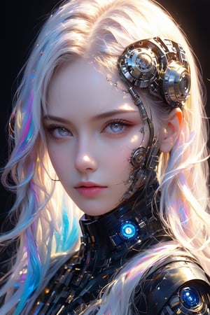 ((masterpiece)), ((best quality)), (((photo Realistic))), (portrait photo), (8k, RAW photo, best quality, masterpiece:1.2), (realistic, photo-realistic:1.3). a Swedish supermodels head with a Wankel rotary engine blended into her skull, portrait, electric hair