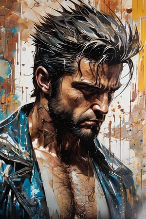 Hyper-realistic movie still of Logan, known as young Wolverine, a brand new version superhero hybrid of batman, designed with Dan Hipp's trademark blending of photo-realism and fantastical textures. Smadhing the glass in the very front of the viewers. Broken Glass effect. Wolverine's grizzled face and muscular physique displayed with forensic detail, minor scars and bruises lending gritty verisimilitude. His adamantium claws extended in a combative stance, razor-sharp steel glinting under neon signs of a gritty alleyway. Subtle luminescent threads pulse through muscles and between armor plating like circuitry, smooth, sharp focus, art by Carne Griffiths and Wadim Kashin, unique design suit, award winning photography, masterpiece movie poster.