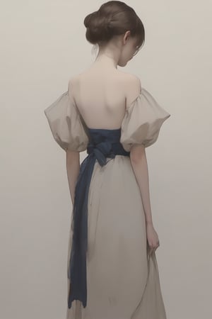 (Best quality, High quality, masterpiece, Artistic, Artistic painting, Painting Naturally, Modernism art, Watercolor, watercolor pencil painting, ligne_claire, Illustration), bare shoulder, 1 girl, deep v neck dress, (Painted by 3 person that is Egon Schiele and Pablo Picasso and John Barkey), stylized art,Asian Girl,Model