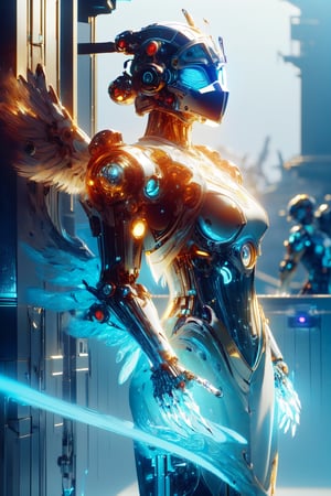 ((high resolution)), ((8K)), ((incredibly absurdres)), break. (super detailed metallic skin), (an extremely delicate and beautiful:1.3), break, ((1robot:1.5)), ((slender body)), (medium breasts), (beautiful hand), ((metallic body:1.3)), ((cyber helmet with full-face mask:1.4)), break. ((no hair:1.3)) , (blue glowing lines on one's body:1.2), break. ((intricate internal structure)), ((brighten parts:1.5)), break. ((robotic face:1.2)), (robotic arms), (robotic legs), (robotic hands), ((robotic joint:1.2)), (Cinematic angle), (ultra-fine quality), (masterpiece), (best quality), (incredibly absurdres), (highly detailed), high res, high detail eyes, high detail background, sharp focus, (photon mapping, radiosity, physically-based rendering, automatic white balance), masterpiece, best quality, ((Mecha body)), furure_urban, incredibly absurdres, science fiction, Fire Angel Mecha, Mecha,Mecha,Red mecha,Cats,Animal,Muscle,DonMW15p,blessedtech,small tits,knight,MECHA GIRL