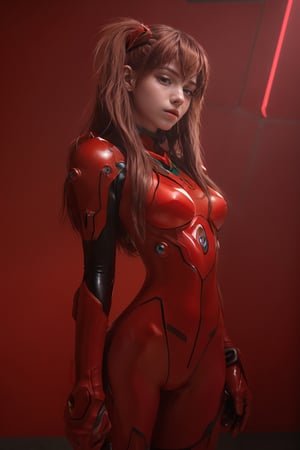 4K, 8K, (Masterpiece, best quality:1.2), blue eyes, perfect face, cosplay, professional photo, photo, photorealism, ((red armor)), modelshoot style, portrait of shirogane, red plugsuit, feminine, (girl),  ((cyberpunk landscape)), (narrow waist), upper body, face shot, very small breats, nsfw, half naked, 