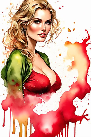 oil paint, ,style pierre farel style cuba series,1 swedish girl, big breasts, blonde hair, red dress, cleavage, light golden skin, red dress, female is very sexy dressed and very sensual, realistic green eyes, realistic hands, side view turning her head to the camera and smiles sulltry,Julianne Moore ,niji5,Face makeup,Flat vector art,full_body_shot, hairstyle: long open big curls ,Apoloniasxmasbox,Extremely Realistic,virgin destroyer sweater,oil paint ,naked ,naked_towel, sticker