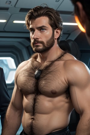 ((male only)), ((natural body hair)), (handsome big eyes), 4k definition, sci-fi movies special effects, film grain, 
"Those two beautiful, nerdy men are negotiating us to safety using the power of math.",(1man)