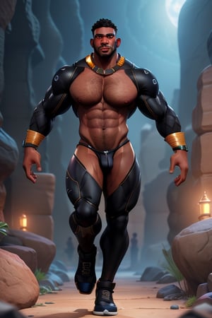 (((male only)))), (((natural body hair))), 4k definition, HD resolution, highly detailed, realistic lighting, dynamic poses, (((black skin african twink))), ((detailed eyes)), (hairy chest), running fast, ((massive bulge)), (((hi-tech fantasy clothes))), sexy pose, handsome face