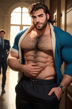 ((male only)), ((natural body hair)), (handsome big eyes), 4k definition, 
"Those two beautiful, nerdy men are negotiating us to safety using the power of math.",(1man),best quality
