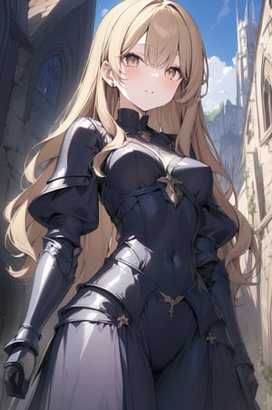  {{{masterpiece}}}, {{{best quality}}}, {{ultra-detailed}}, {beautiful detailed eyes}, {{{perfect hands}}}

1girl, brown eyes, blonde hair, tall, armor medieval suit, medieval magnificent background 