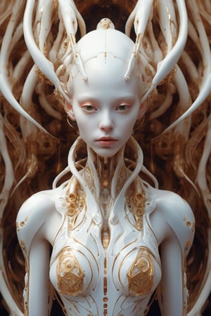 alien art and illustration,albino alien girl, in the style of balanced symmetry, detailed facial features, meticulous portraiture, complex patterns, colorful, surreal, sharp focus, set background, incredible fine detail, very coherent, cinematic, stunning composition, unique, epic, great artistic, perfect light, attractive, elegant, delicate, highly elaborate, vibrant color, ambient atmosphere, inspired, rich deep,Young Girl,DonMP4ste11F41ryT4l3XL,futuristic alien