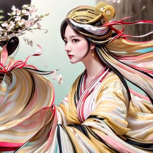 1 (slim:1.4) traditional beauty with (big breast:1.5), elegant, charming, wearing (hanfu:1.3), (pink color dressing) style, sheer, look through, (look at viewer:1.9), (riding brown horse,) (black hair, long hair:1.5), (solo:1.3), masterpieces, best quality, high resolution, bright scene, soft color, low contrast, golden circle, (blurred background),