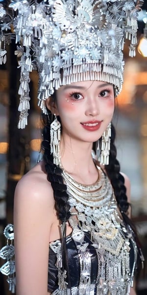 1girl,face,white background,(masterpiece,best quality:1.5),QIEMANCNGIRL, MZGIRL a woman in a black and white dress, wearing a silver headdress, solo, a necklace with silver beads, sky , Crossed arms, background is the Yunnan Jade Dragon Snow Mountain, ultra realistic,32k,RAW photo,(high detailed skin:1.2), 8k uhd, dslr, soft lighting, high quality,
{{Beautiful and detailed eyes},
Detailed face, detailed eyes, slender face, real hands, cute Korean girlfriend 20 year old girl, perfect model body, looking at camera, sad smile, dynamic pose, furisode, kimono, shrine, hatsumode , medium breasts, cosmetics advertising model, her one girl is walking,
