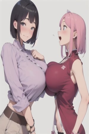 cute, giant breasts,  embarassed