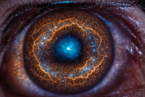 A cluster of galaxies reflected in the close up of the iris of a human eye. Ultra HIgh Resultion highly detailed photo. macro lense, cinematic HDR, aw0k euphoric style, ,aw0k euphoric style,zoya,galaxy00