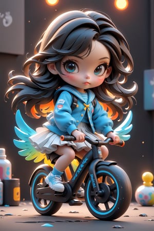 best quality, masterpiece, beautiful and aesthetic, vibrant color, Exquisite details and textures, Warm tone, ultra realistic illustration, Sticker, Chibi, colorful perfect 3d ink splash forming perfect detailed extreme close up perfect realistic a 16yo taiwan girl ,with long black hair wearing a blue and white Sailor suit and knee length pleated skirt,riding a nice baby bike, 3d, toy style, ultra hd, realistic, vivid colors, highly detailed, UHD drawing, perfect extreme dark black background, perfect composition, beautiful detailed intricate insanely detailed octane render trending on artstation, 8k artistic photography, photorealistic concept art, soft natural volumetric cinematic perfect light, graffiti art, splash art, street art, spray paint, oil gouache melting, acrylic, high contrast, colorful polychromatic, ultra detailed, ultra quality, CGSociety,Wings, 3d, toy style, realistic, vivid colors, highly detailed, UHD drawing, perfect extreme dark black background, perfect composition, beautiful detailed intricate insanely detailed octane render trending on artstation, 8k artistic photography, photorealistic concept art, soft natural volumetric cinematic perfect light, graffiti art, splash art, street art, spray paint, oil gouache melting, acrylic, high contrast, colorful polychromatic, ultra detailed, ultra quality, CGSociety,