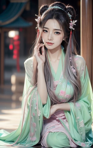 best quality, masterpiece, beautiful and aesthetic, 16K, The splendid ancient Chinese palace architecture, big blue moon, dark night, snow blowing, 1 girl, halo, shining bracelet, (beautiful hanfu, white, pink, Hanfu with many embroideries,), The sleeves and skirt of Hanfu flutter in the wind, solo, {beautiful and detailed eyes}, melancholy expression, natural and soft light, delicate facial features, vearrings, Gorgeous necklace, ((sexy pose)), Glamor body type, (white hair,),  beehive, bun,very long hair, hair past hip, curly hair, flim grain, realhands, masterpiece, Best Quality, photorealistic, ultra-detailed, finely detailed, high resolution, perfect dynamic composition, beautiful detailed eyes, eye smile, ((nervous, embarrassed)), sharp focus, full body, sexy pose, KKK3