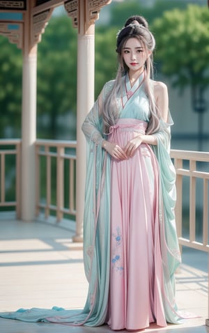 best quality, masterpiece, beautiful and aesthetic, 16K, The splendid ancient Chinese palace architecture, big blue moon, dark night, snow blowing, 1 girl, halo, shining bracelet, (beautiful hanfu, white, pink, Hanfu with many embroideries,), The sleeves and skirt of Hanfu flutter in the wind, solo, {beautiful and detailed eyes}, melancholy expression, natural and soft light, delicate facial features, vearrings, Gorgeous necklace, ((sexy pose)), Glamor body type, (white hair,),  beehive, bun,very long hair, hair past hip, curly hair, flim grain, realhands, masterpiece, Best Quality, photorealistic, ultra-detailed, finely detailed, high resolution, perfect dynamic composition, beautiful detailed eyes, eye smile, ((nervous, embarrassed)), sharp focus, full body, sexy pose, KKK3