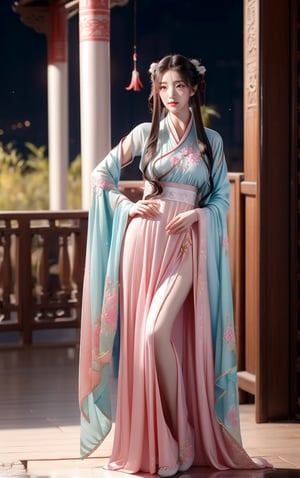 best quality, masterpiece, beautiful and aesthetic, 16K, The splendid ancient Chinese palace architecture, big blue moon, dark night, snow blowing, 1 girl, halo, shining bracelet, (beautiful hanfu, white, pink, Hanfu with many embroideries,), The sleeves and skirt of Hanfu flutter in the wind, solo, {beautiful and detailed eyes}, melancholy expression, natural and soft light, delicate facial features, vearrings, Gorgeous necklace, ((sexy pose)), Glamor body type, (white hair,),  beehive, bun,very long hair, hair past hip, curly hair, flim grain, realhands, masterpiece, Best Quality, photorealistic, ultra-detailed, finely detailed, high resolution, perfect dynamic composition, beautiful detailed eyes, eye smile, ((nervous, embarrassed)), sharp focus, full body, sexy pose, KKK3