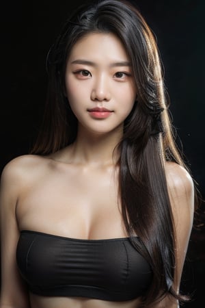 4k,best quality,masterpiece,20yo 1girl,alluring smile, yoga pant, photography, realistic, photo
Taiwanese
(Beautiful and detailed eyes),
Detailed face, detailed eyes, double eyelids ,thin face, real hands,  ((long straight hair with long locks:1.2)), black hair, black background,


real person, color splash style photo,
