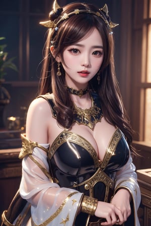 4k,best quality,masterpiece,20yo 1girl, , game character,  fantasy, detailed face, glittering light,