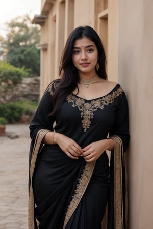 cute curvy Indian young woman, curvy thick figure, attractive ,seductive, long black hair, wearing elegant gown with dupatta, 4k quality, realistic photo, 8k pixel, detailed,