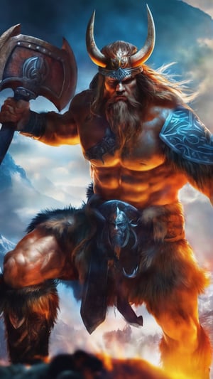 1 barbarian  berserker male, uman-bear, vikings series style, perfect bodies, very detailed image, light contour, realism, hdr, ultra hd, 4k, 8k
