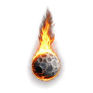 3d realistic meteor falling 3d rendered, photo of the most beautiful artwork in the world, High Detail, best quality, magical holographic  transparent background,  PNG Assets ,fire element,composed of fire elements,more detail XL