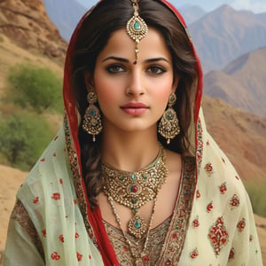 Beautiful pathan girl,ultra realistic, 