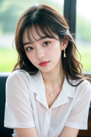 18 yo, 1 girl, beautiful korean girl,
Massager,(Massager uniform),((shirt)), solo, {beautiful and detailed eyes}, dark eyes, calm expression, delicate facial features, ((model pose)), Glamor body type, (dark hair:1.2), simple tiny earrings, simple tiny necklace,very_long_hair, hair past hip, bangs, curly hair, flim grain, realhands, masterpiece, Best Quality, 16k, photorealistic, ultra-detailed, finely detailed, high resolution, perfect dynamic composition, beautiful detailed eyes, eye smile, ((nervous and embarrassed)), sharp-focus, full_body