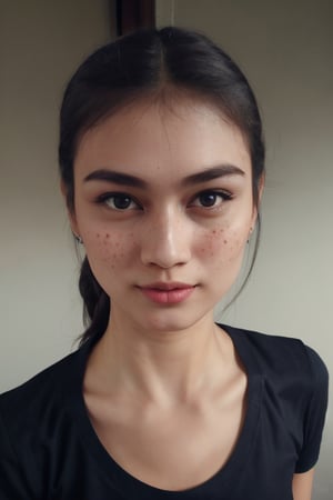 ultra realistic photo, ((21 year old girl wearing training bra)), deanwo, (narrow hips), (freckles: 1.0), 1girl, blush, masterpiece, best quality, absurd, award-winning photo, extreme detail, extremely intricate,, detailed face + eyes, natural lighting, realistic, highly detailed, photography, masterpiece, high quality, high quality, highres, sexy, lovely, detailed face, full body, beautiful face, open black shirt, goosebumps, 1solo, 1girl