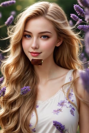 
Girl 1, ultra-high definition, wind-blown hair, purple eyes, long straight golden hair, exquisite facial features, big eyes, long and dense eyelashes, big smile, very white skin, very white, {{{Masterpiece} } }, {{Highest quality}}, high resolution, high definition, natural pose girl in daily life 1, second high definition, wind-blown hair, purple eyes, long straight blonde hair, exquisite facial features, smile, {{ {Masterpiece}}}, {{Highest Quality}}, High Resolution, High Quality, Natural Poses in Everyday Life, Very Realistic, Best Coordination, Colors, Designs, Kasturi, Ishiqa, Groups of Lavender Flowers Behind Girls . , color ink effect, and ink effect. full bdoy , girl wear beautiful drss.
