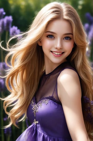 
Girl 1, ultra-high definition, wind-blown hair, purple eyes, long straight golden hair, exquisite facial features, big eyes, long and dense eyelashes, big smile, very white skin, very white, {{{Masterpiece} } }, {{Highest quality}}, high resolution, high definition, natural pose girl in daily life 1, second high definition, wind-blown hair, purple eyes, long straight blonde hair, exquisite facial features, smile, {{ {Masterpiece}}}, {{Highest Quality}}, High Resolution, High Quality, Natural Poses in Everyday Life, Very Realistic, Best Coordination, Colors, Designs, Kasturi, Ishiqa, Groups of Lavender Flowers Behind Girls . , color ink effect, and ink effect. full bdoy , girl wear beautiful drss.
