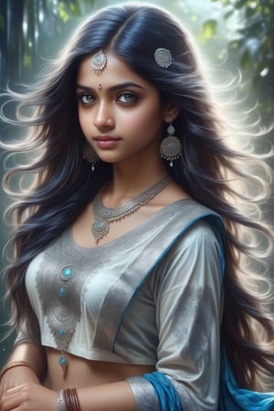 beautiful Indian girl, 23 year old, artist's sketch, realistic, pencil drawing, pencil sketch, digital_drawing, artwork, artwork_(digital), digital_art, digital_artworks, sketch, painting, ,zwuul,DonMM1y4XL,DonMSn0wM4g1cXL,DonMDr4g0nXL,Insta Model,more detail XL