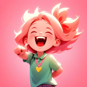 Cute schoolgirl laughing happily
