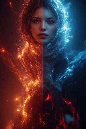 Midjourney style, Photorealism, Cinematic style, high fidelity, realism, chiaroscuro, play of shadow and light, rays of light.
photo of a vampire queen,left hand grasp a chain with ice effect,right hand grasp a chain with fire effect,she wearing a victoria period with red and light blue color,long white hair,red eyes,the chain **** from steel and it floating in the air,big chain,focus on chain,

