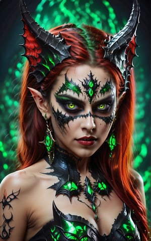 (best quality,8K,highres,masterpiece), ultra-detailed, (portrait of a stunning beautyfull indian woman, a beautiful cyborg with brown hair and sharp green eyes), an enchanting portrait capturing the beauty of a cyborg woman with striking brown hair and sharp green eyes. Her features are intricate and elegant, with every detail meticulously rendered to showcase her majestic presence. The portrait is captured through digital photography, allowing for the highest level of detail and realism. Adorning her cyborg form are delicate gold butterfly filigree accents, adding a touch of ethereal beauty to her appearance. Translucent fairy wings extend from her back, hinting at her otherworldly nature and grace. Surrounding her is a shattered glass motif, symbolizing both her fractured humanity and her resilience. This artwork captures the juxtaposition of beauty and technology, inviting the viewer to explore the depths of her character and identity. Feel free to add your own creative touches to enhance the realism and detail of this captivating portrait.
,Insta Model,LegendDarkFantasy,more detail XL