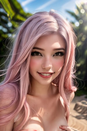 Full body image masterpiece, high quality, realistic aesthetic photo ,(HDR:1.4), pore and detailed, intricate detailed, graceful and beautiful textures, RAW photo, 8K, (bokeh:1.1),  natural and soft lighting, head lighting, cool tone, focus on girl, Belle Delphine, 
nordic-1girl, beautiful face, lustful smile, beautiful pink wavy long hair (pink hair), curl dull bangs, beautiful brown eyes, smooth fair skin, juicy lips, flushed cheeks, eye_shadow, make-up, huge breasts, thin thighs,  nude, naked, pupic hair,  Female pubic hair, hairy vagina, 
high detailed, ultra detailed, Subsurface scattering, curvy body,
high resolution, world-class official images, impressive visual, perfect composition,see-through,gem,REALISTIC,hanging breasts,


she is kneeling at the beach, water around her knees, she is lustfully smiling to the viewer

outdoor, beautiful landscape, beach, sand, waves, water, pool, 
naked breasts, hanging breasts, hanging breast,Nipples Detailed, small nipples, small areolas, hard nipples, naked, nude,Pubic hair, Female pubic hair,Breast,