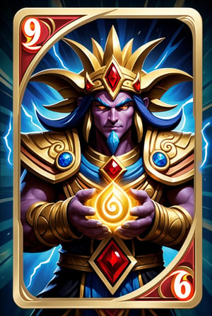 ((Masterpiece in 4K resolution, style inspired by Hearthstone and Yu-Gi-Oh! card design, featuring the Exodia Card)). | Collectible card representing the iconic Exodia Card from Yu-Gi-Oh!, adapted to the style of Hearthstone cards. Exodia stands in an imposing and majestic pose, surrounded by mystical flames and magical elements that enhance his aura of supreme power and destruction. | The card's background features a mix of the Hearthstone and Yu-Gi-Oh! universes, with dark clouds, lightning, mystical symbols and details of an ancient temple. The icons and details typical of Hearthstone cards are present, harmonizing the overall design. | Composition centered on the character, with a slightly low angle, highlighting the feeling of power and grandeur. | Dramatic lighting, with warm tones and strong contrasts, deep shadows and light effects that enhance the mystical appearance and details of the character and setting. | Hearthstone Card inspired by the Exodia Card from Yu-Gi-Oh!, creating a unique fusion between the two card styles. | ((perfect_design, perfect_composition, perfect_layout)), ((perfect_detail, perfect_texture)), ((perfect_composition, perfect_design, perfect_layout, perfect_detail, ultra_detailed)), (((enhance_details, correct_imperfections))), More Detail, Enhance.