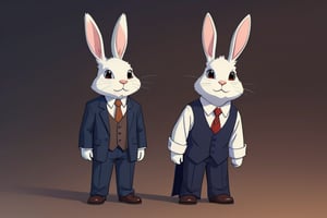 Anthropomorphic rabbit dressed as Rabbitman