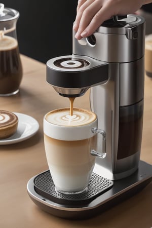 Futuristic cappuccino maker 
