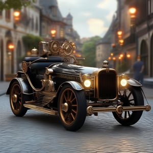 Steam powered hotrod, steampunk style