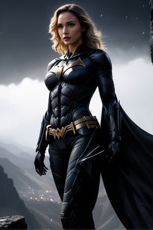 Beautiful girl standing by a top of mountain, dramatic lighting, illustration by Greg rutkowski, yoji shinkawa, 4k, digital art, concept art, trending on artstation, Movie Still
batman suit,gal gadot,blonde hair