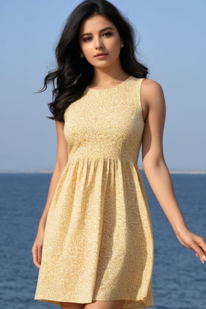 Best work, (Best quality, ,HDR, 8k, face clear,raw photo, clear full HD,photorealistic, UHD:1.2), dress, simple eyes, black hair, detailed face , photoshoot, randomly click photo 24 years old Ultra realistic ,clicks ,  These are comfortable dresses that are perfect for everyday wear. They are often made from soft and breathable fabrics, such as cotton or jersey. Casual dresses can be plain or patterned, and they can come in a variety of lengths, from short and.