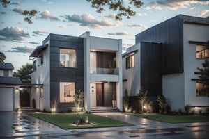 (masterpiece),(high quality), best quality, real,(realistic), super detailed, (full detail),(4k),8k,modern house exterior design,Modern architecture,Beautiful_sky,Day light, no_humans, outdoors,sky,tree,Garden flower front of building, ARIEL VIEW,Dream house