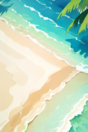 high quality, clay, claymotion, single small flower patterns, summer, sand beach, green leaf, color, coconut, beach occean,  
island, sea, sun, patterns, elegant, overhead shot, colorful, watercolor, overhead, doodle, anime '80s, modules, flat, summer colors, postal
