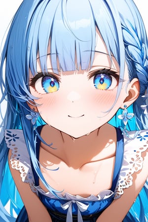 masterpiece, best quality, extremely detailed, (illustration, official art:1.1), 1 girl ,(((( light blue long hair)))), ,(((( light blue long hair)))),light blue hair, , long hair ((blush)) , cute face, big eyes, masterpiece, best quality,(((((a very delicate and beautiful girl))))),Amazing,beautiful detailed eyes,blunt bangs((((little delicate girl)))),tareme(true beautiful:1.2), sense of depth,dynamic angle,,,, affectionate smile, (true beautiful:1.2),,(tiny 1girl model:1.2),)(flat chest),Official art using high-quality hand-drawn watercolor sketch techniques. (best quality,4k,8k,highres,masterpiece:1.2),ultra-detailed,beautiful detailed eyes,A girl with beautiful eyes, everyone, beautiful anime girl, cute anime girl, smooth anime art, anime style, elegant colors, soft lighting, delicate beautiful wet eyes, very coquettish, (correct hands:1.2),,Big earrings,
